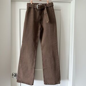 Zara Taupe Wide-Leg Pants